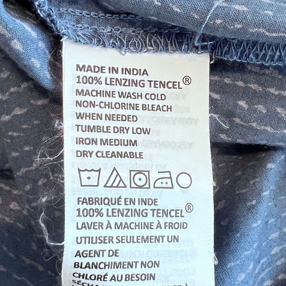 PRANA CHRYSSA OFF THE SHOULDER TOP IN BLUE SPRINKLE RUFFLE SLEEVE SZ S - Picture 8 of 8